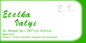 etelka valyi business card